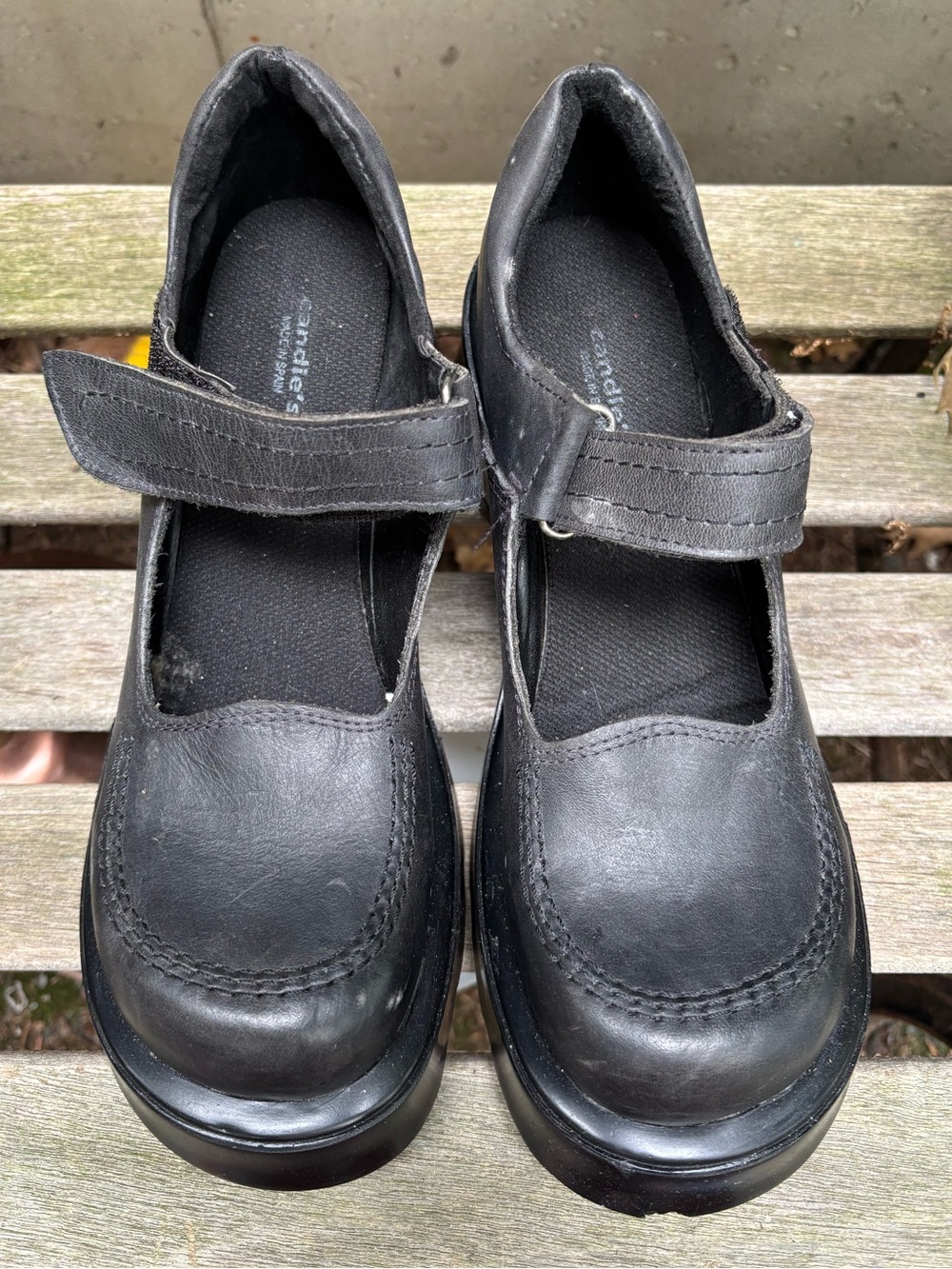 VTG Y2K 90s  Candie's Platform Large Block Heel Loafers W10